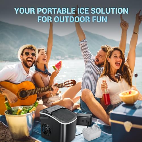 Kismile Portable Ice Maker - Fast, Self-Cleaning, Smart Button