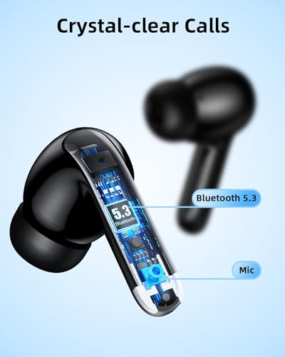 76Hr Playtime Wireless Earbuds with LED Display, Waterproof