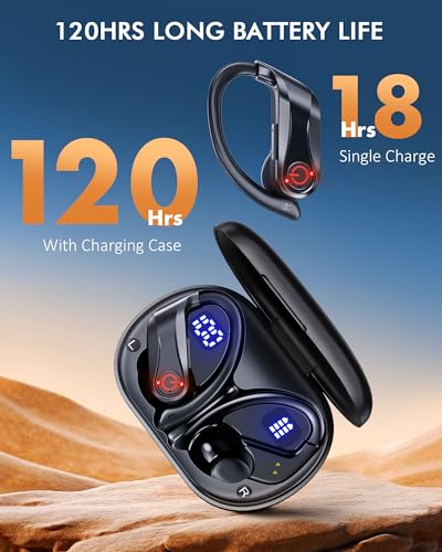 EUQQ Wireless Earbuds with 120H Playtime & LED Display