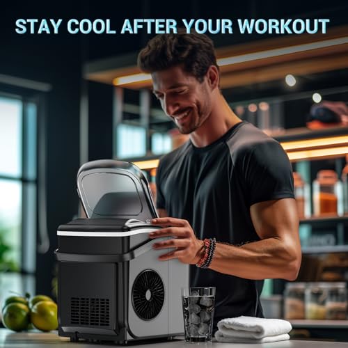 Kismile Portable Ice Maker - Fast, Self-Cleaning, Smart Button