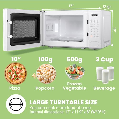 Retro Microwave with Fast Cooking and 11 Power Levels