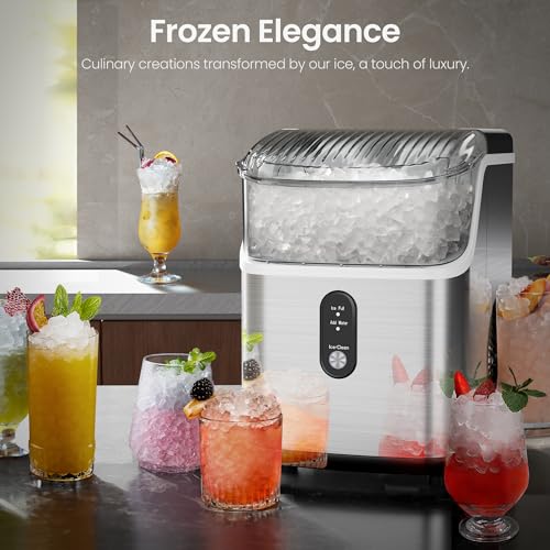 Kismile Nugget Ice Maker Machine: Chewable Ice, 35lbs/Day