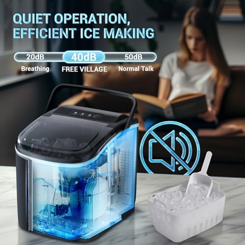 Kismile Portable Ice Maker - Fast, Self-Cleaning, Smart Button