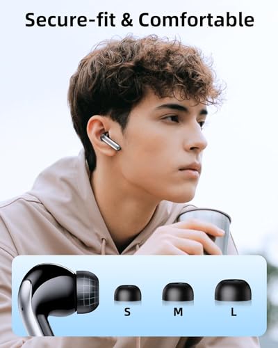 76Hr Playtime Wireless Earbuds with LED Display, Waterproof