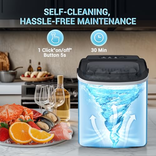 Kismile Portable Ice Maker - Fast, Self-Cleaning, Smart Button