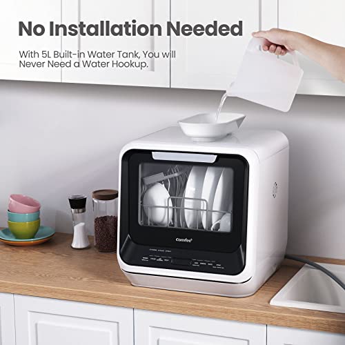 Portable Mini Dishwasher for Apartments & RVs, 6 Programs