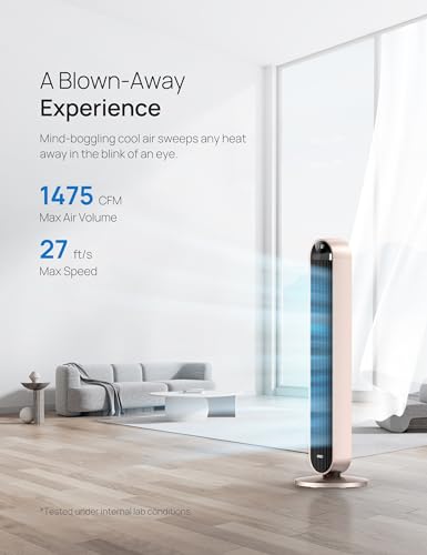 Smart Tower Fan with Voice Control, 120° Oscillation