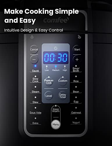 COMFEE 9-in-1 Electric Pressure Cooker Multifunction 6 Quart
