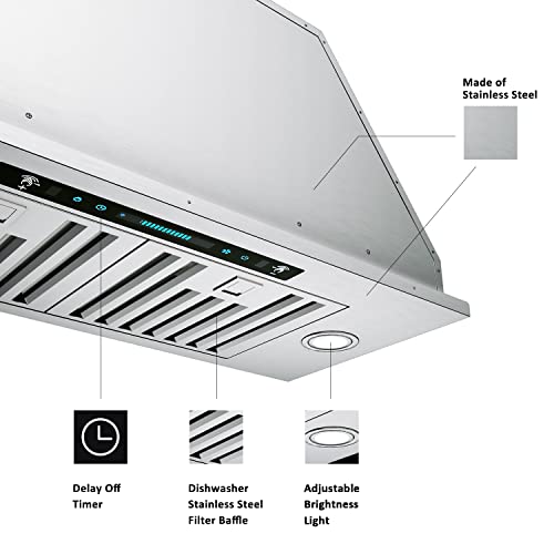 30" IKTCH Range Hood 900 CFM Stainless Steel
