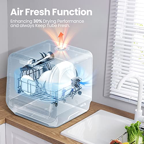 Portable Mini Dishwasher for Apartments & RVs, 6 Programs