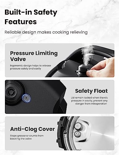 COMFEE 9-in-1 Electric Pressure Cooker Multifunction 6 Quart
