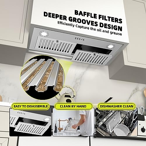 30" FIREGAS Range Hood Insert with 600 CFM