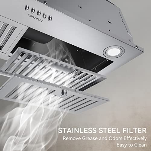 Hermitlux 30" Stainless Steel Range Hood, 3 Speed
