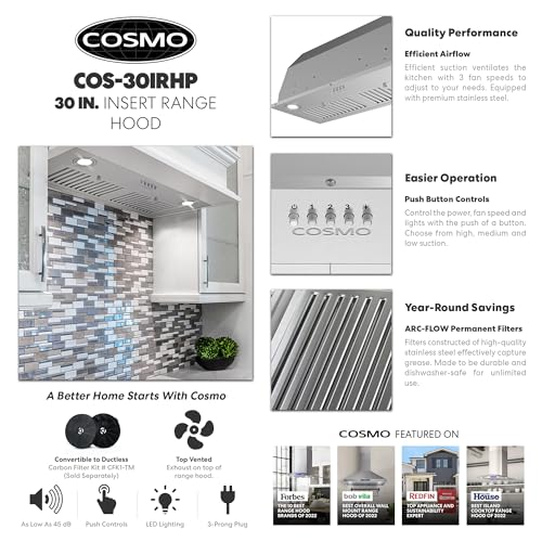 COSMO COS-30IRHP 30" Insert Range Hood VIP