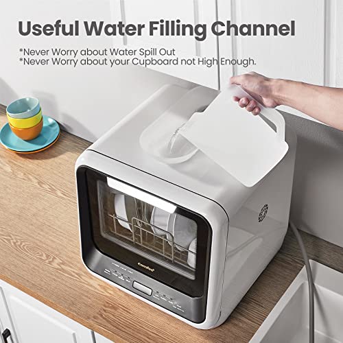 Portable Mini Dishwasher for Apartments & RVs, 6 Programs