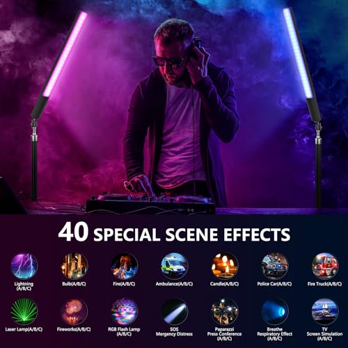 RGB LED Video Light Wand Stick Kits 2-Pack