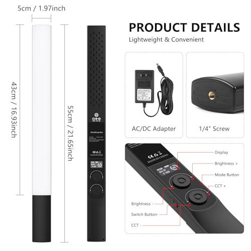 RGB LED Video Light Wand Stick Kits 2-Pack