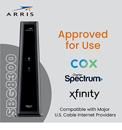 ARRIS SBG8300 Cable Modem/Router Combo, Xfinity Compatible, 4K Streaming