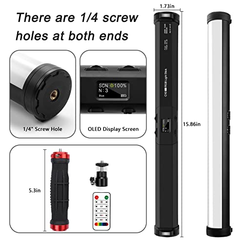 RGB LED Video Light Stick Wand, Obeamiu Photography Lighting