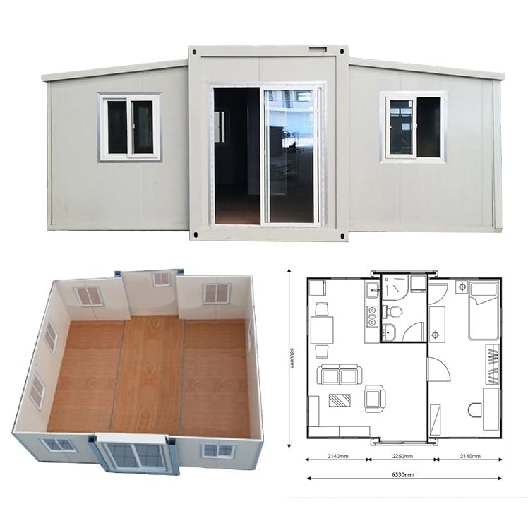 Eco-Friendly Prefab Tiny Home: Bedroom, Kitchen, Bath, Rooms