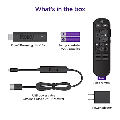 Roku Streaming Stick 4K | Device with Voice Remote