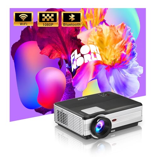 1080p Smart Projector with WiFi, Bluetooth, Ceiling Mount