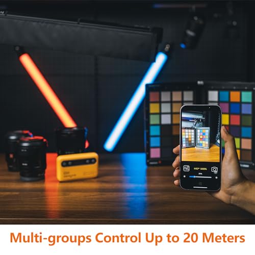 2 Pack RGB Light Stick Wand, Smartphone App 26 Lights Effect
