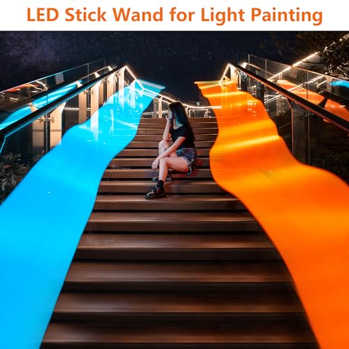 2 Pack RGB Light Stick Wand, Smartphone App 26 Lights Effect