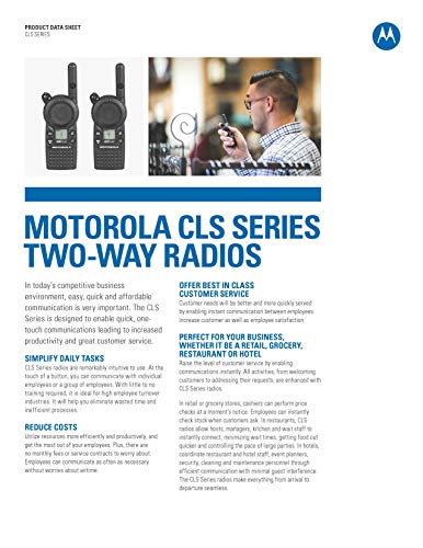 6 Pack Motorola CLS1110 Walkie Talkie Radios w/ Headsets