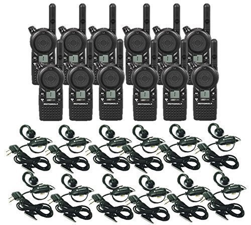 12 Pack VIP Motorola CLS1110 Walkie Talkies with Headsets