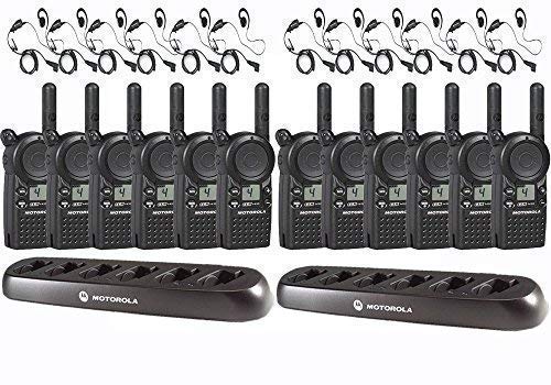 12 MOTOROLA CLS1410 Radios + Chargers + Earpieces