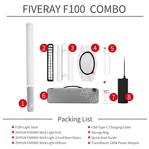 ZHIYUN FIVERAY F100 Combo White Handheld Light Stick