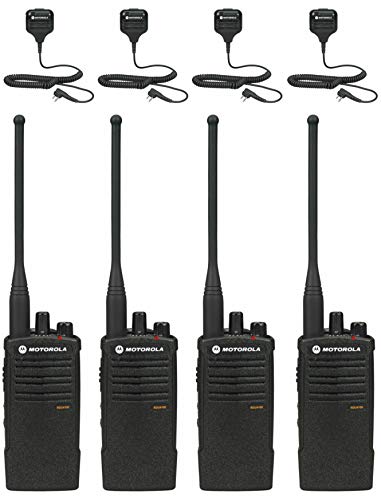 MOTOROLA RDU4100 Business Two-Way Radios, 4 Pack with Speaker Mics