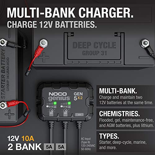 NOCO Genius GEN5X2 Smart Marine Battery Charger