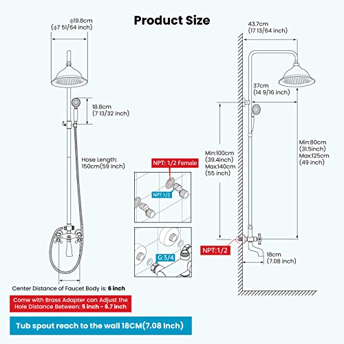 VIP Smart Shopper: Exposed Shower Faucet Set 8" Rainfall