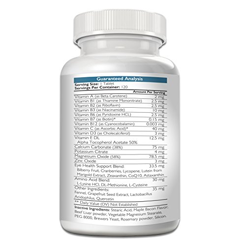 Dog Eye Care Daily Supplement with Antioxidants, Vitamins