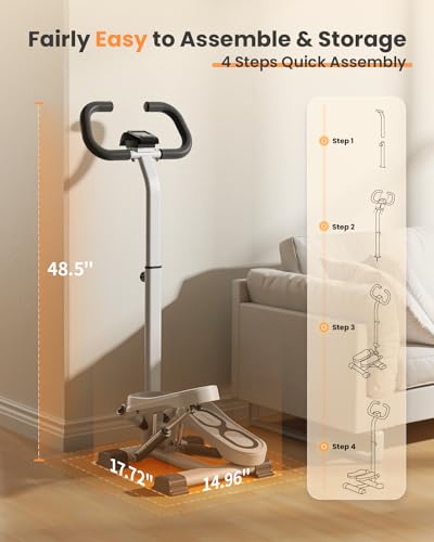 FLYBIRD Stepper with Handlebar - Quiet Leg Workout
