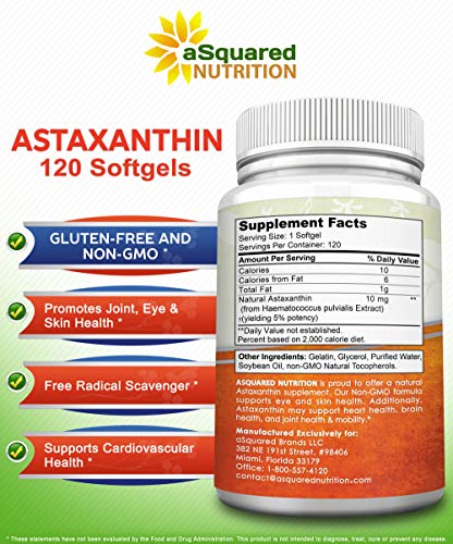 aSquared Nutrition Astaxanthin Pills - Pure Energy - Max Strength