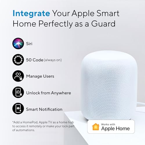 Smart Lock with Fingerprint, Voice Control: Siri, Alexa