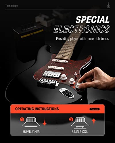 Donner DST-152B Electric Guitar Kit with Amp, Bag, Accessories
