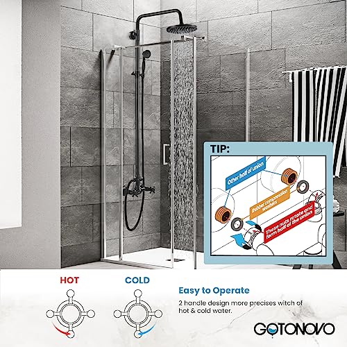 Oil Rubbed Bronze Rain Shower System with Handheld Spray