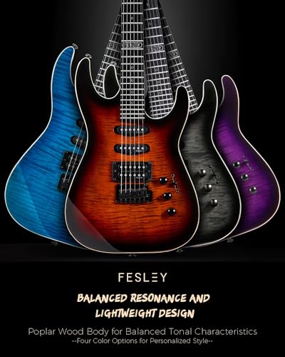 Fesley Electric Guitar Starter Kit, HSS Pickups, Sunburst
