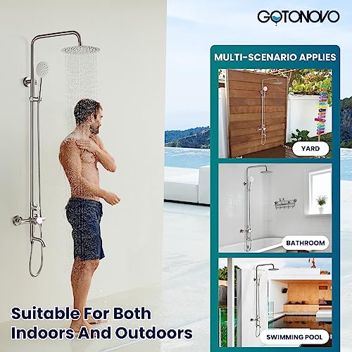 Stainless Steel Shower System with Triple Functions
