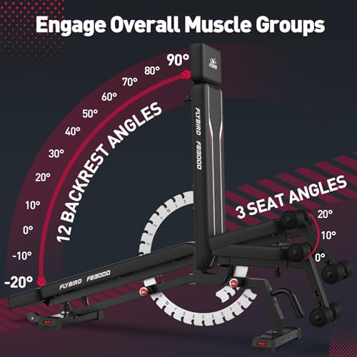 FLYBIRD Adjustable Weight Bench for Home Gym VIP