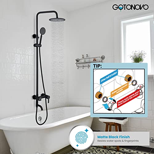 Matte Black Stainless Steel Triple Function Shower Set