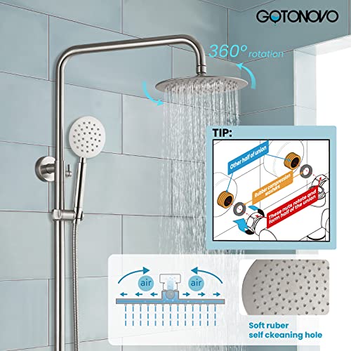 Stainless Steel Shower System with Triple Functions