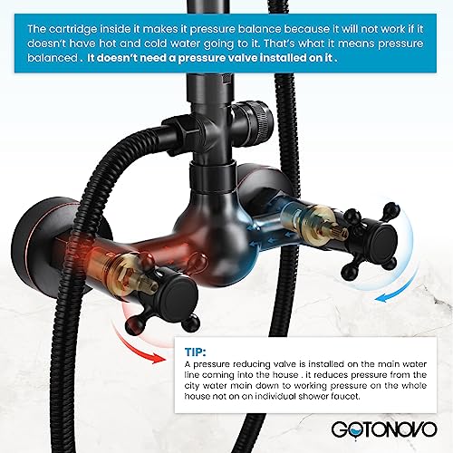 Oil Rubbed Bronze Rain Shower System with Handheld Spray