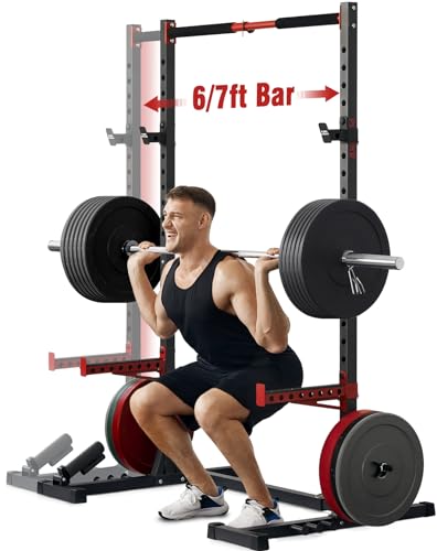 Adjustable Squat Rack with Pull-Up Bar for Home Gym