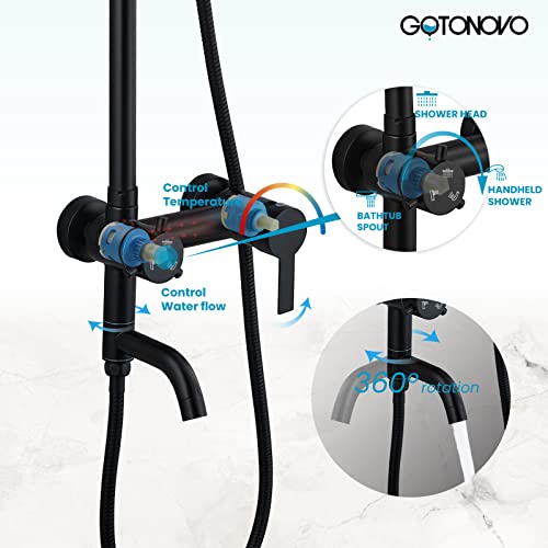 Matte Black Stainless Steel Triple Function Shower Set