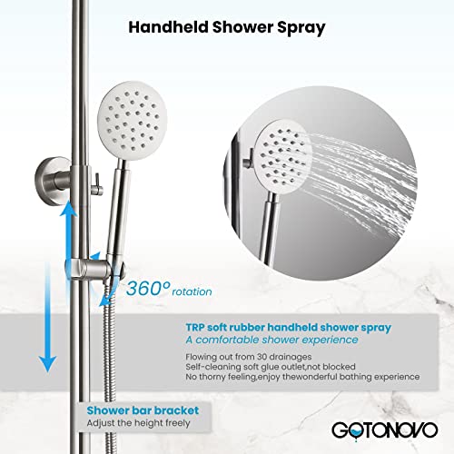 Stainless Steel Shower System with Triple Functions